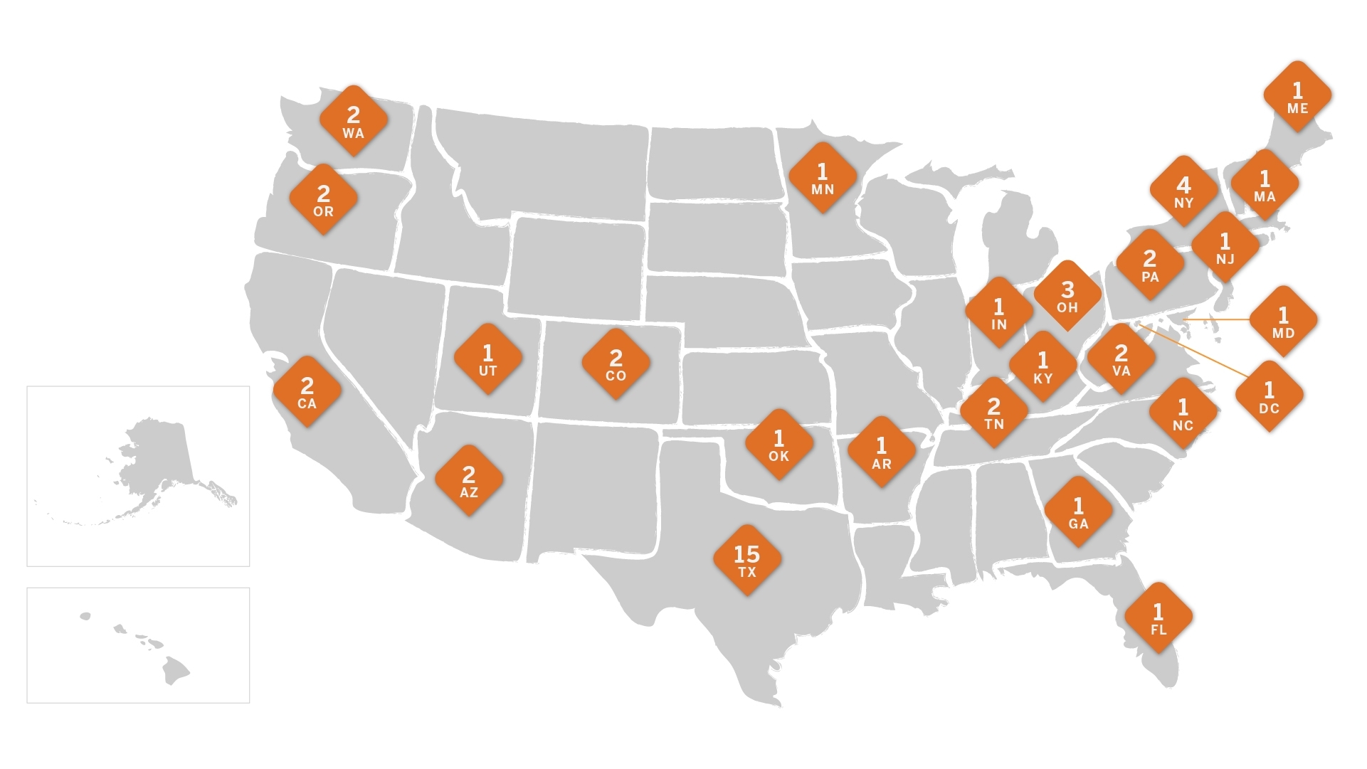 An illustrated map of the U.S.