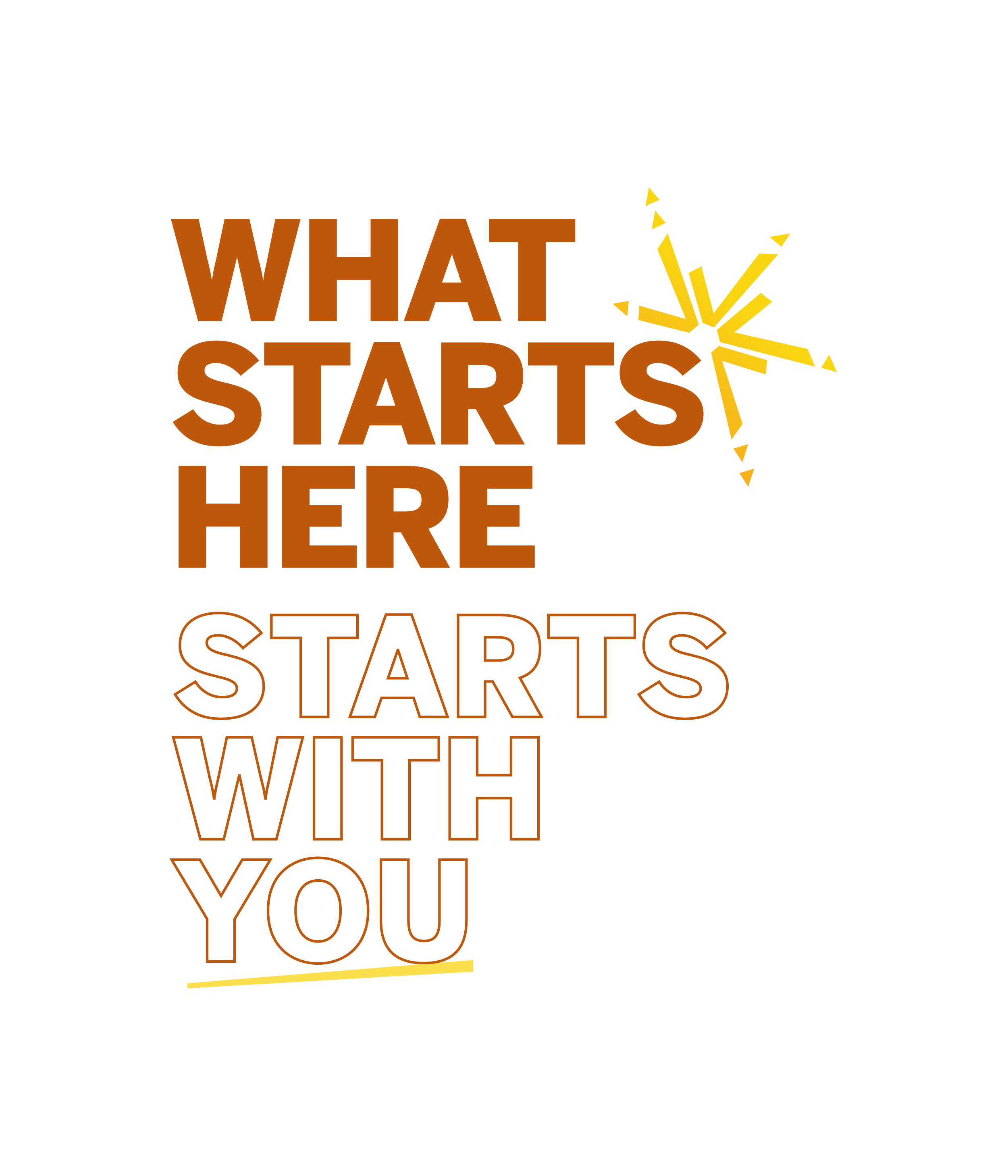 What Starts Here campaign logo.
