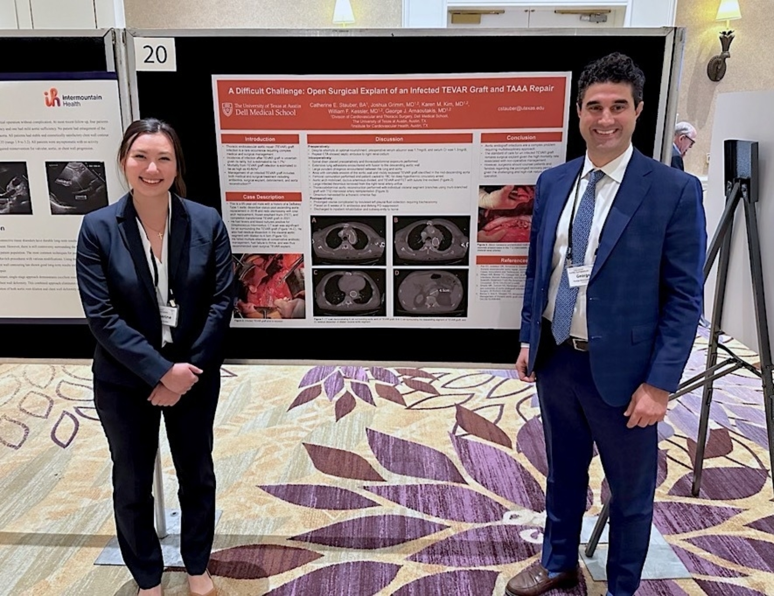 From left: Catherine Stauber, Dell Med Class of 2025, and George Arnaoutakis, M.D.