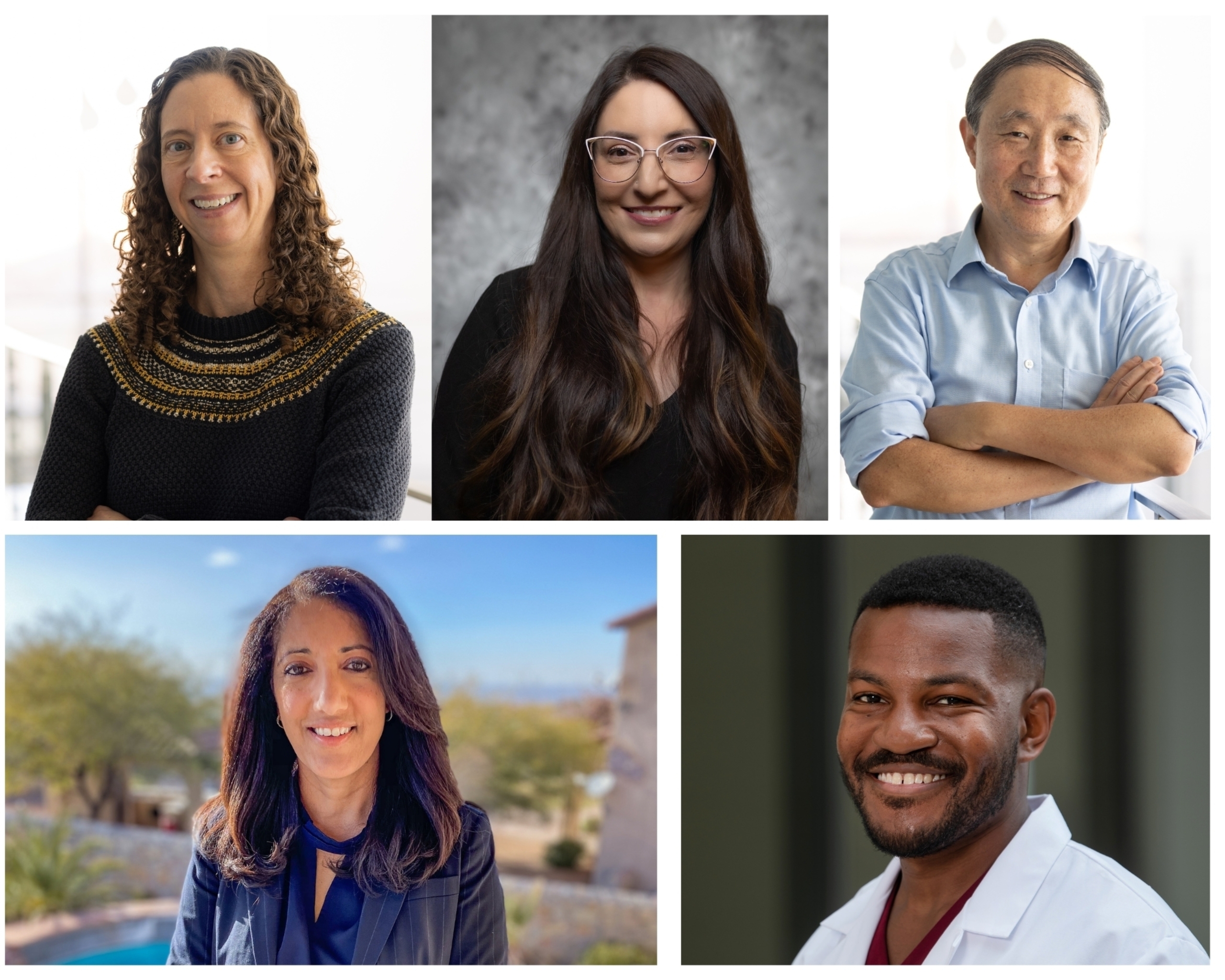 Photos of five recipients of CPRIT grants