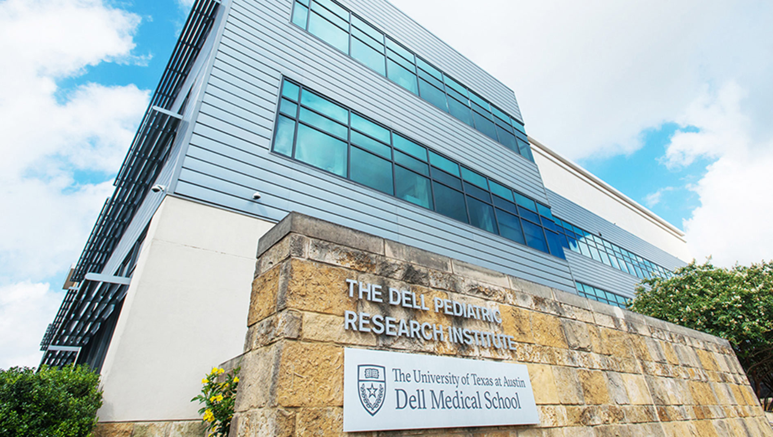 Exterior of Dell Pediatric Research Institute building.