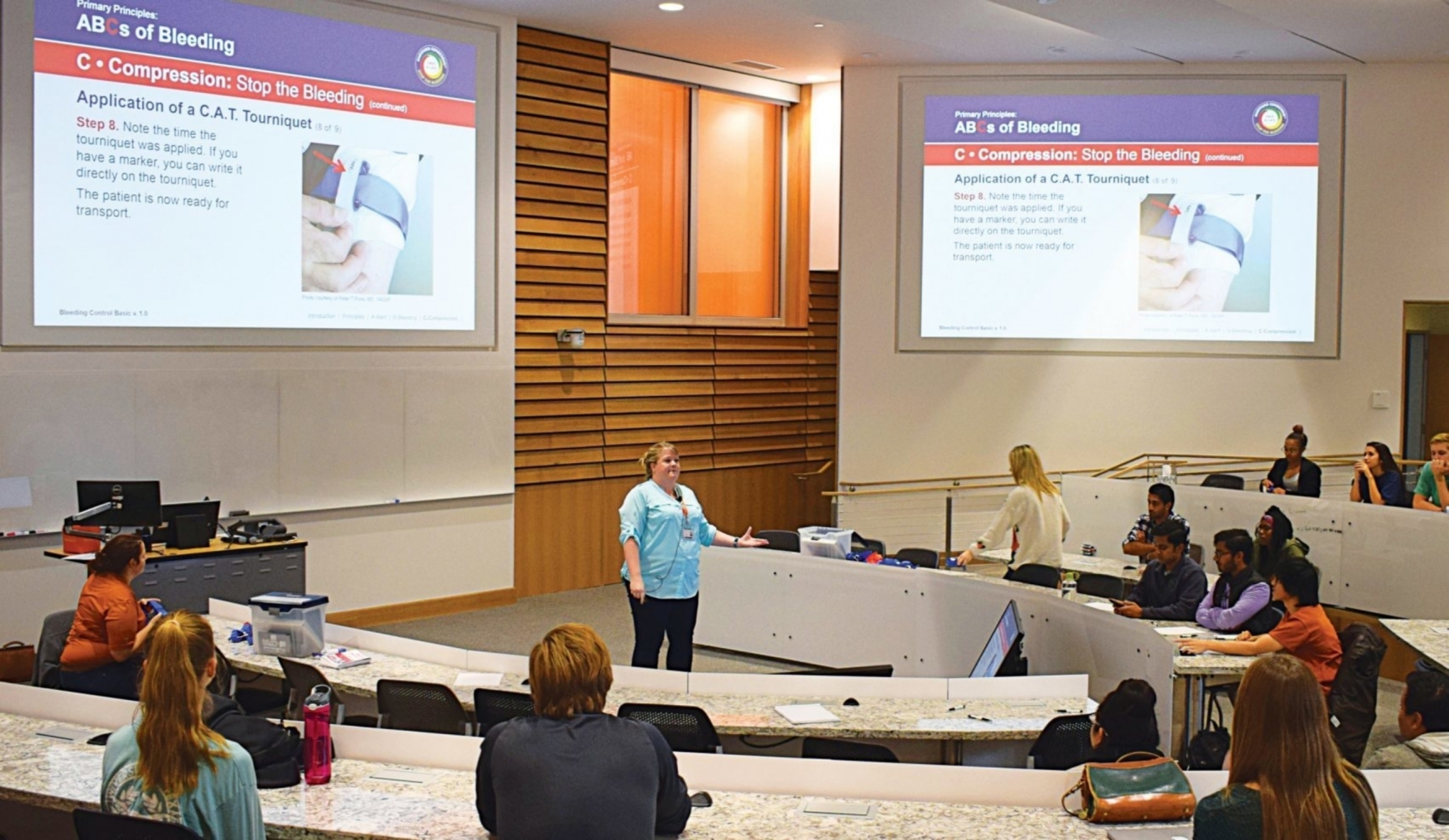 Claire Zagorski addressing the audience.